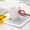 Pearl Color Glazed Porcelain Cup Lovely Bowknot Decor Coffee Mug Dining Table Milk Mugs Afternoon Tea Teacup Fruits Juice Cup
