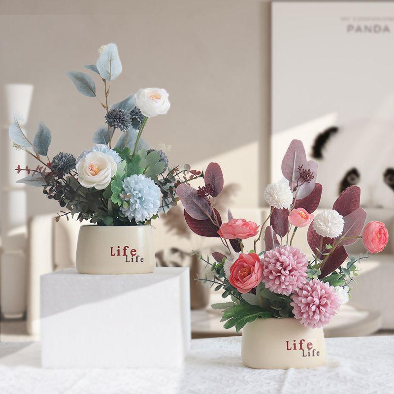 New Artificial Flowers Fake Ornament Artificial Flowers Plants Living Room Table Decor Accessories Party Decoration Flower POTS