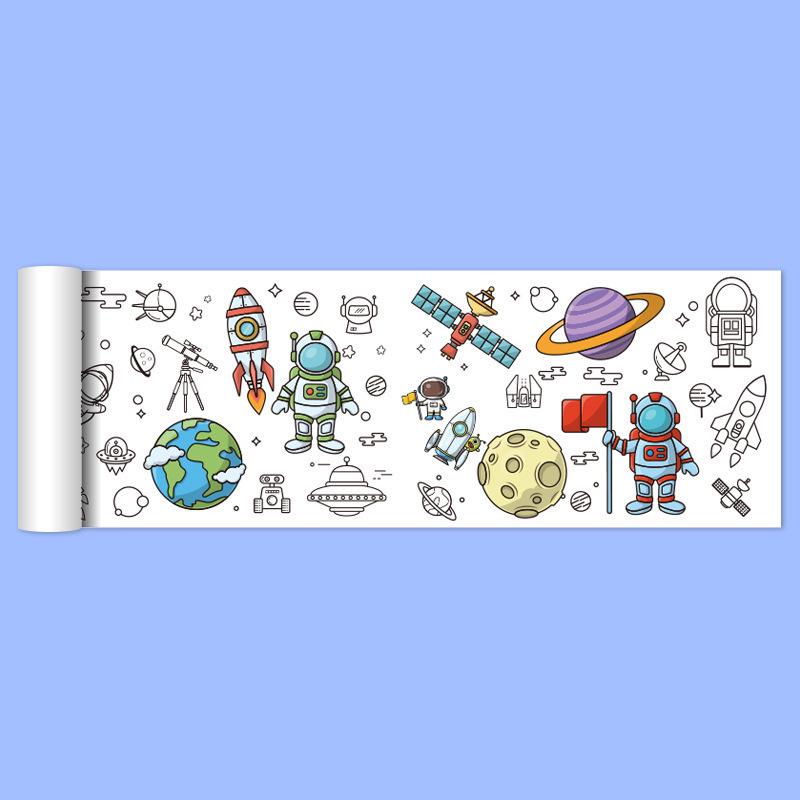 Mal- und Kritzelblock für Kinder: Großes Zeichenpapier, Kindergarten Baby Kunstbuch, Handgezeichnete Umrisse, Aquarell- & Malrolle