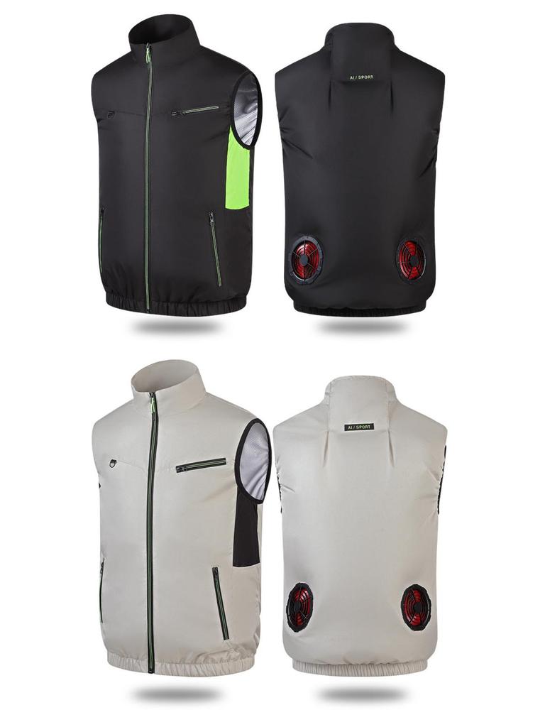 Men's Outdoor Cooling Vest with Fan for Heatstroke Prevention and Electric Welding Protection
