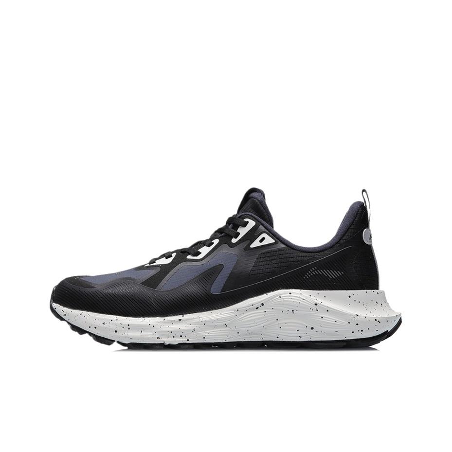 LiNing Protective Cloud Lightweight Rebound Shock Absorption Low-Top Running Shoes Unisex Sneaker Black Gray ARHR079-1