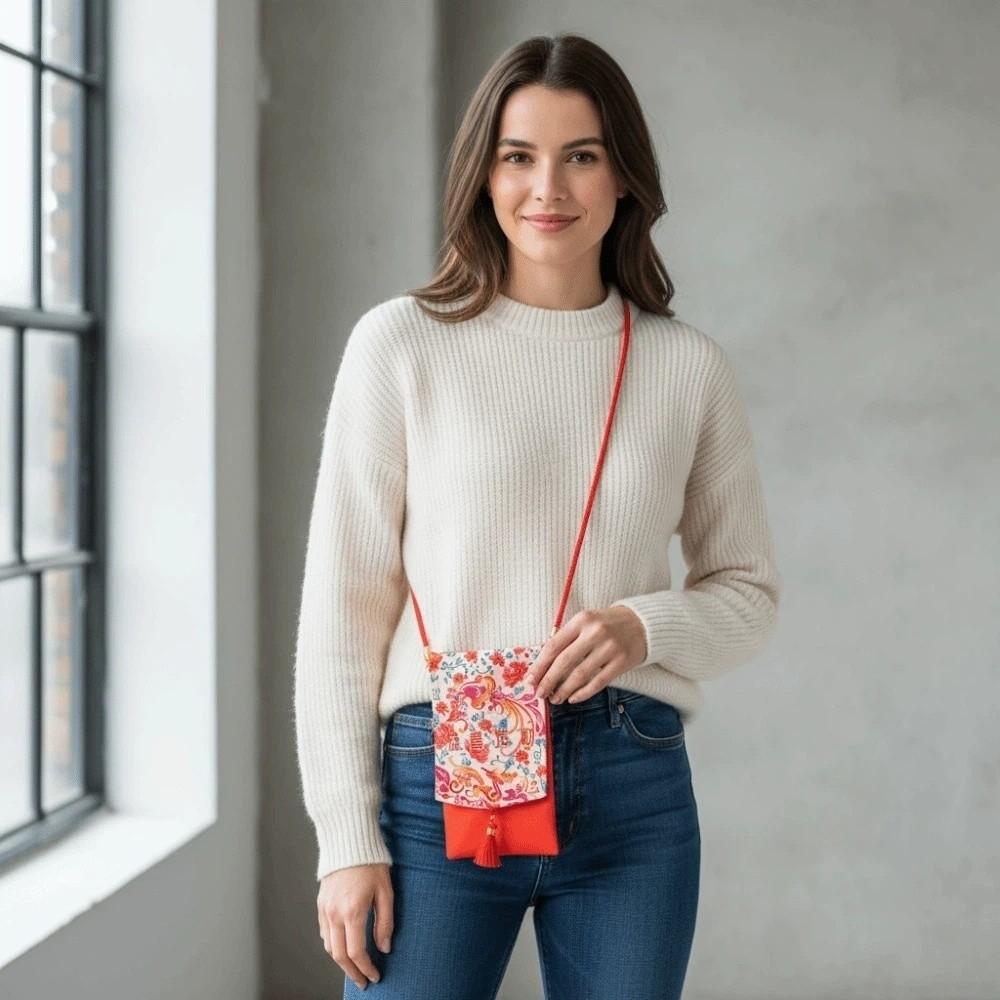 Tassels Spring Festival Red Envelope Printed Lucky Money Packet Children's Money Bag  Birthday