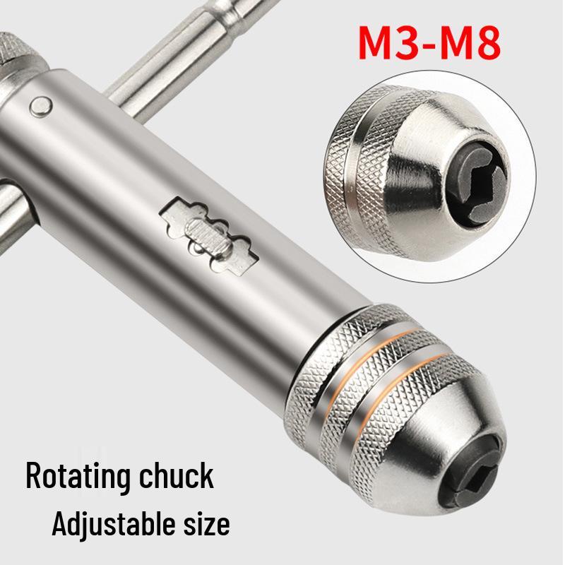 Adjustable M3-M8 Forward/Reverse Ratchet Tap Wrench Tool