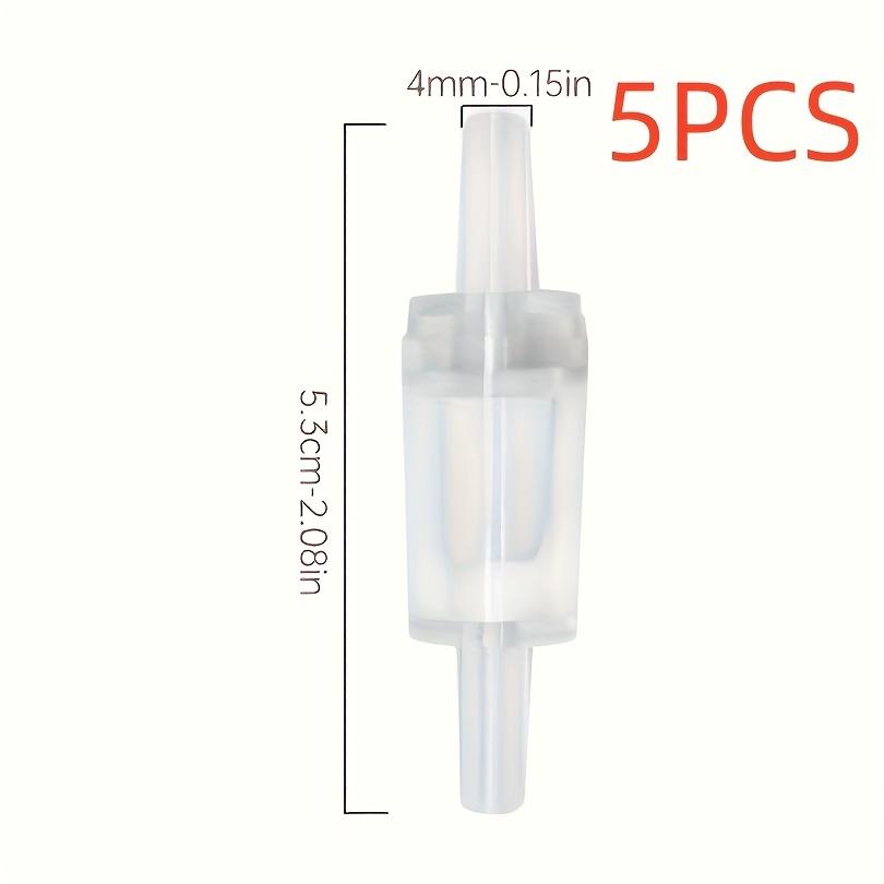 5pcs Clear Plastic Check Valves for Aquarium Air Pumps - One-Way Flow Prevention, Non-Electric PP Material