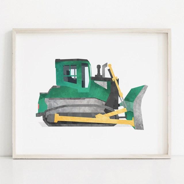 Nordic Style Engineering Vehicle Canvas Art Paintings Watercolor Poster and Prints Nursery Wall Art Picture for Home Decoration No Frame