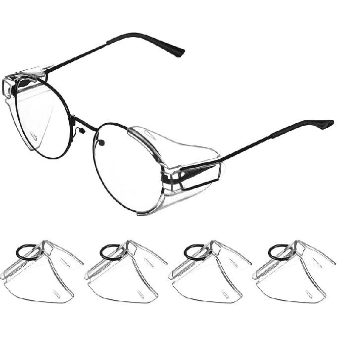 Защитные очки Gatuida Боковые щитки Накладки на очки Боковые щитки Противоскользящие накладки на боковые щитки для защитных очков Transparent- 2 Pairs