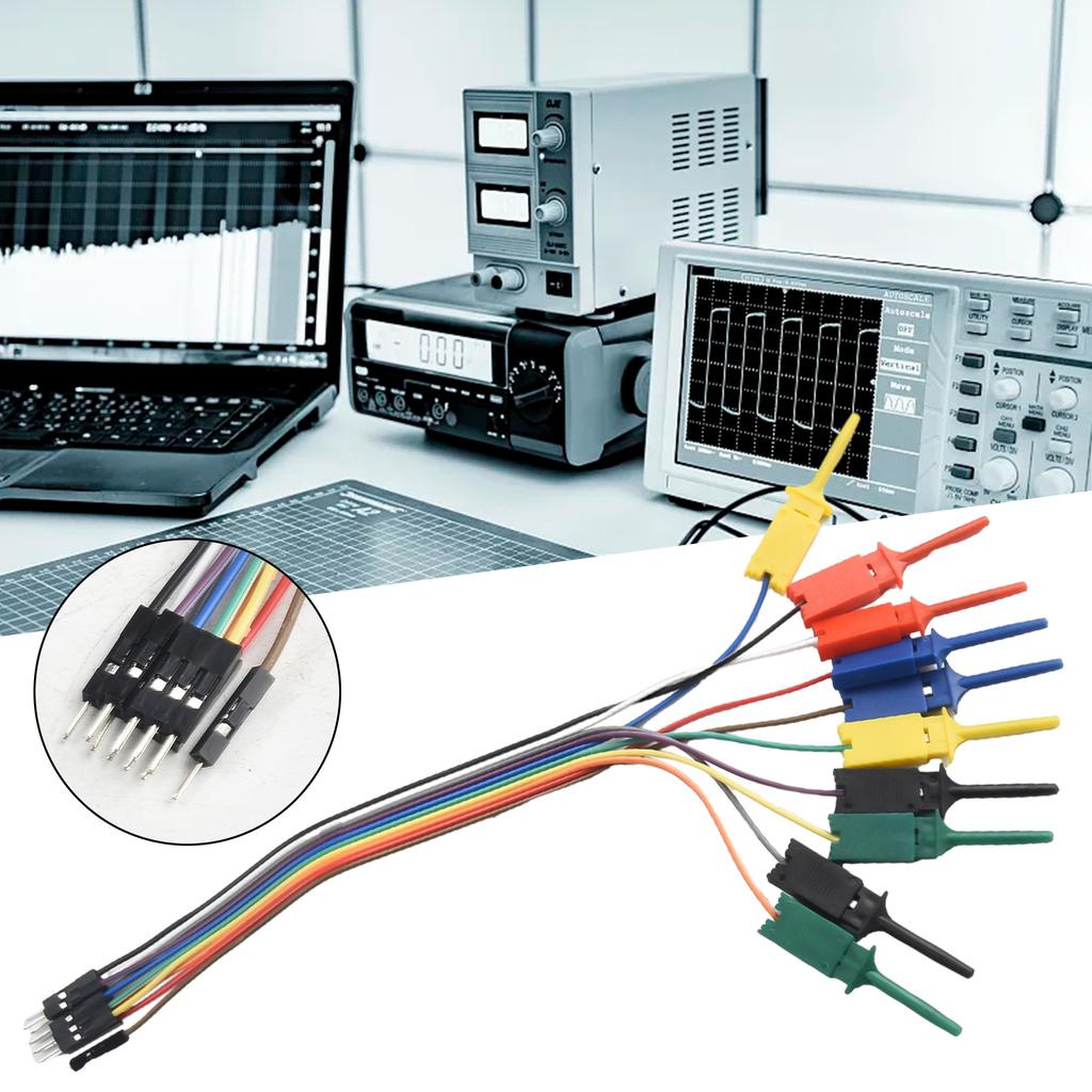 1 Pcs 25cm 10 Needle Hook Clamp Kit 5 Color Logic Analyzer Cable Clamp Probe Connecting Testing Instrument Parts