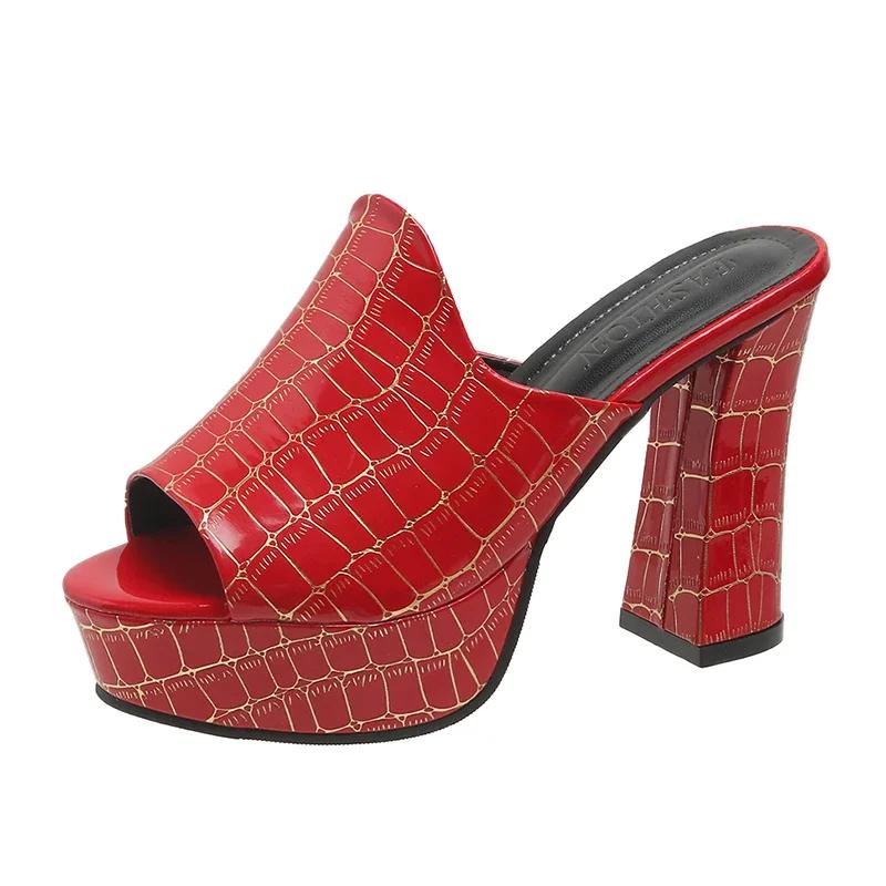 Fashion Platform Slippers Women Sandals Summer High Heels Women Shoes Slides Designer Slippers Party Pumps Ladies Shoes Zapatos De Mujer