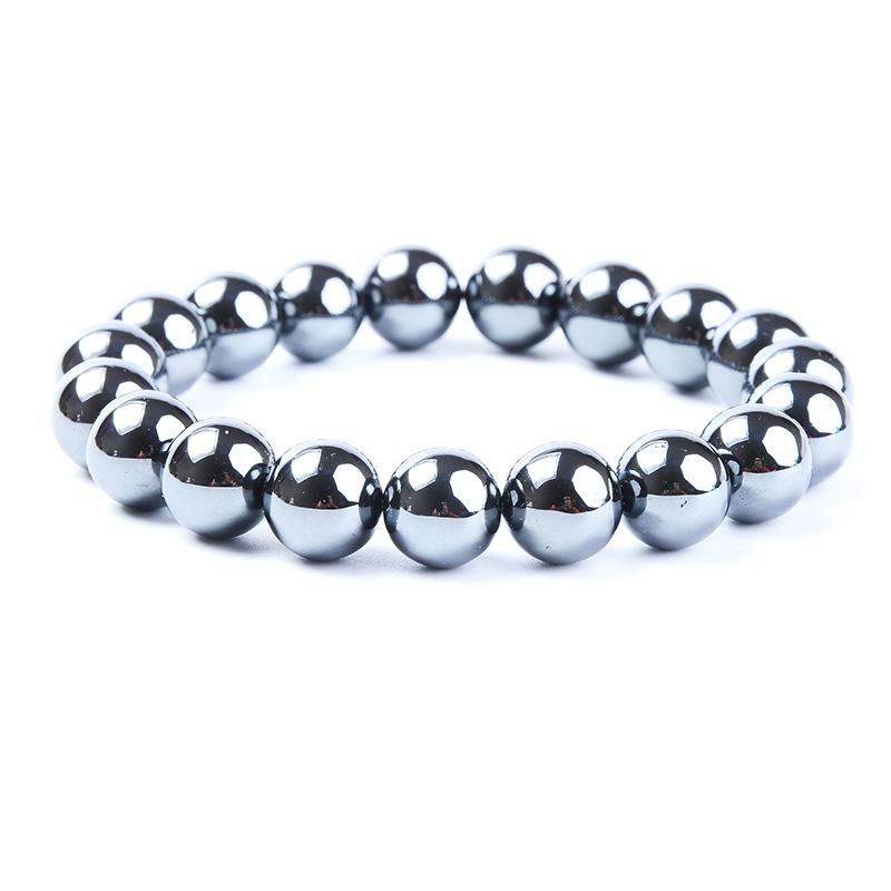 JYL TS Bracelet  Evil Eye Flat Beaded Design Enhances Protection 10MM non-magnetic голубой люпин