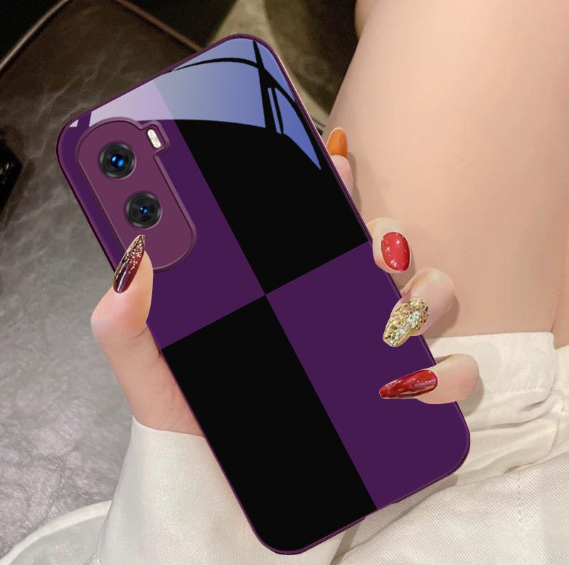 Black And White Grid For Honor 200 90 8X 9X Pro Lite P50 P40 Nova 10 11i P60 Magic4 6 Mate 20 50 Tempered Glass Phone Case