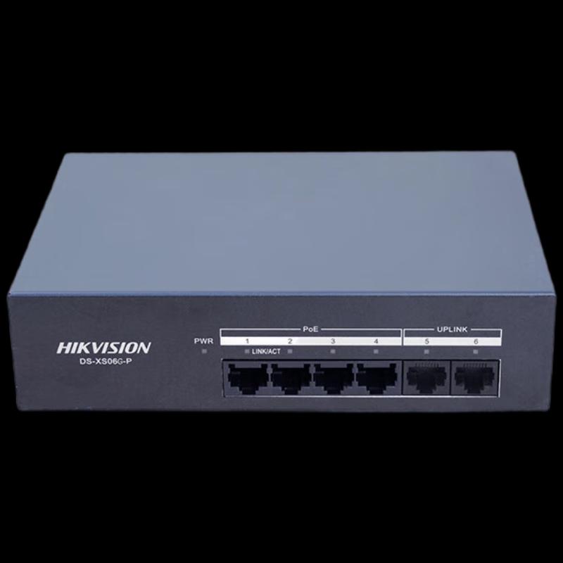 

Hikvision DS-XS06G-P 6-Port Gigabit PoE Switch CN plug (adapter included)