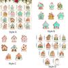 8/16Pcs Candy Color Cottage Hanging Ornaments Mixed Pattern Cabin Hanging Decoration  New Year