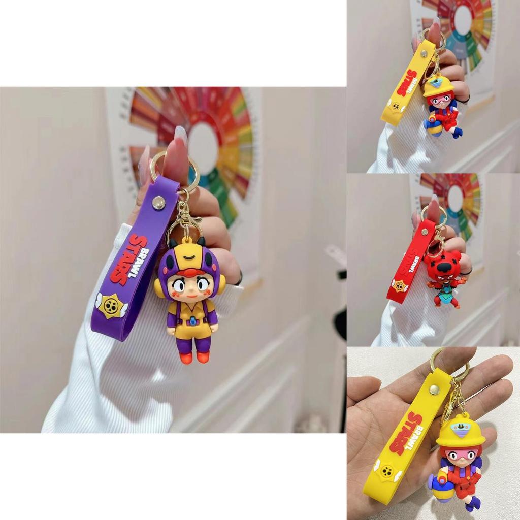 Cute Cartoon Silicone Keychain For Car Keys Brawl Stars Nita Jessie Bea Spikey Paddy