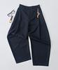 ANALOG MOOD Striped Back-Banded Wide Slacks (Navy)