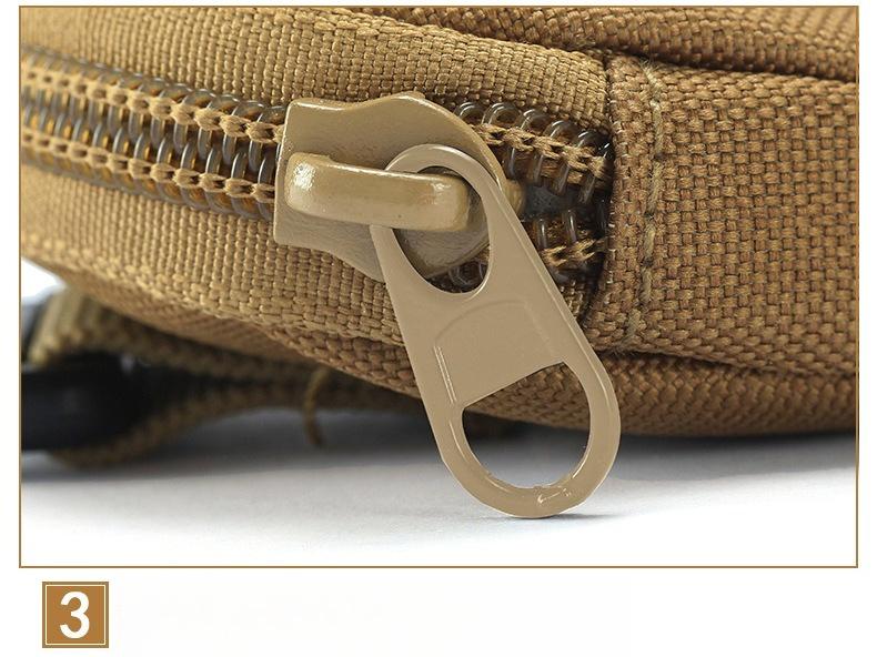 Men's Military Enthusiast Zipper Earphone Bag with Loose Change Sports Outdoor Tactical Circular Mini Card Bag for Women