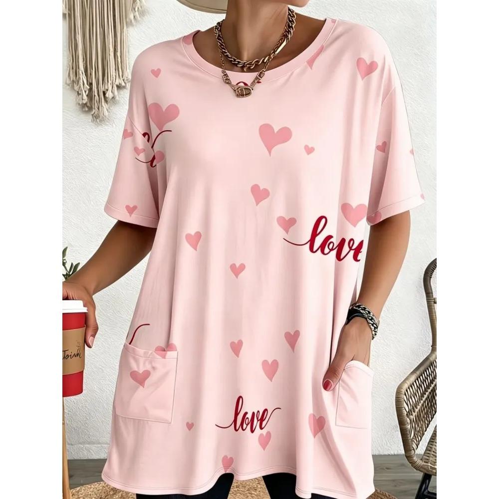 2026 New Summer Short Sleeved T-shirt, 3D Printed Pocket T-shirt, Casual and Fashionable, Plus Size T-shirt