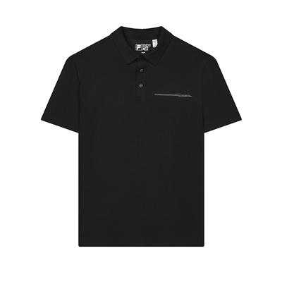 Weiß Special Series Gestricktes Bequemes Kurzarm-Polohemd Herren Oberteile Schwarz F51M427107ABK