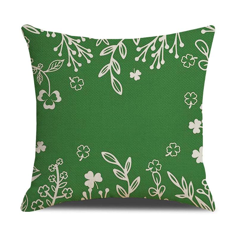 St. PASCAL's Day Four-leaf Clover Pillow Waist-leaning Ins Green Plant Sofa Pillow Cushion Cover