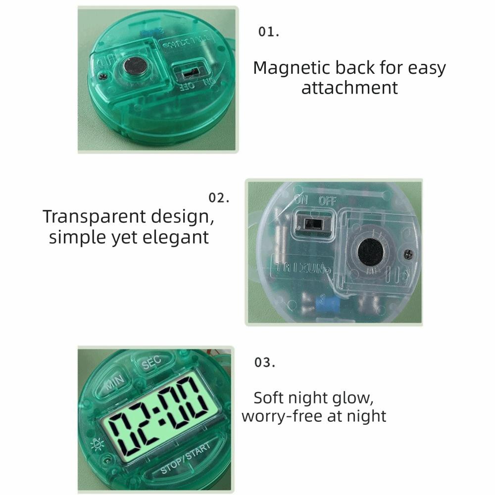 LCD Display Digital Timer Handheld Keychain Timer Convenient Countdown Timer Baking