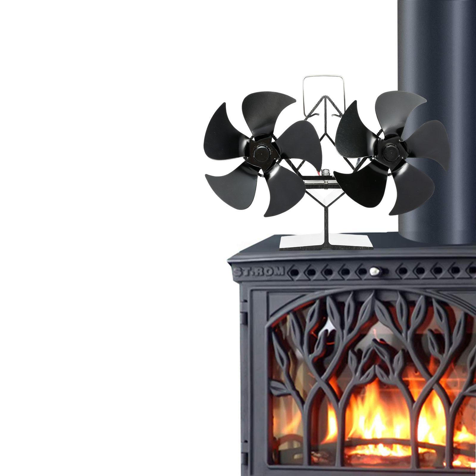 

Вентилятор Чорний Подвійний Головка Дров яна Піч Тепловий Широкий Діапазон Температур Камінний Вентилятор Термічний 5 Blade