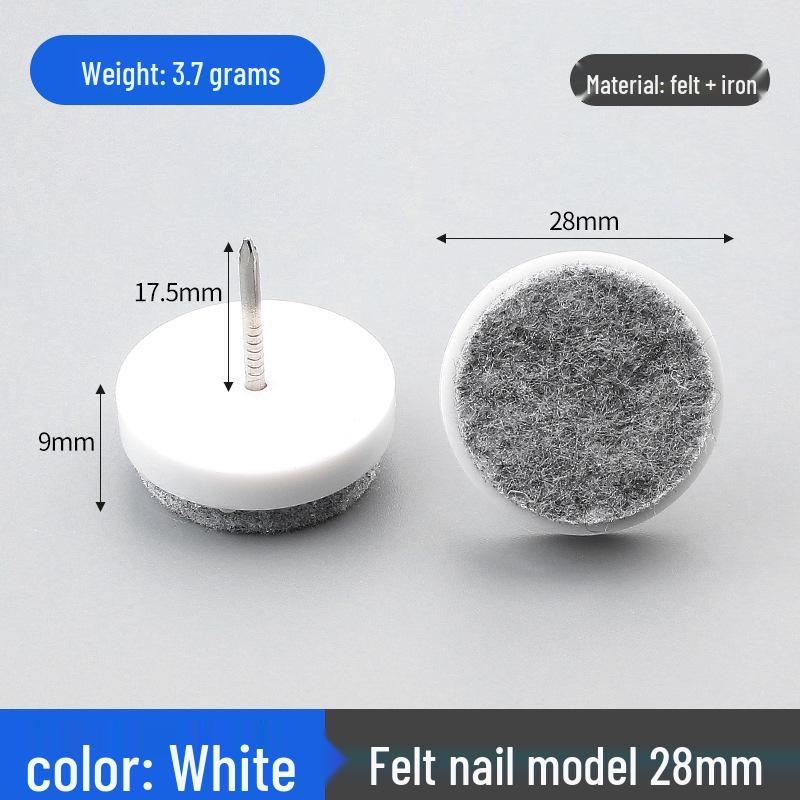 Yingya Anti-Slip Felt Leveling Feet for Furniture: White/Brown Pads for Cabinets, Tables, Chairs, Sofas