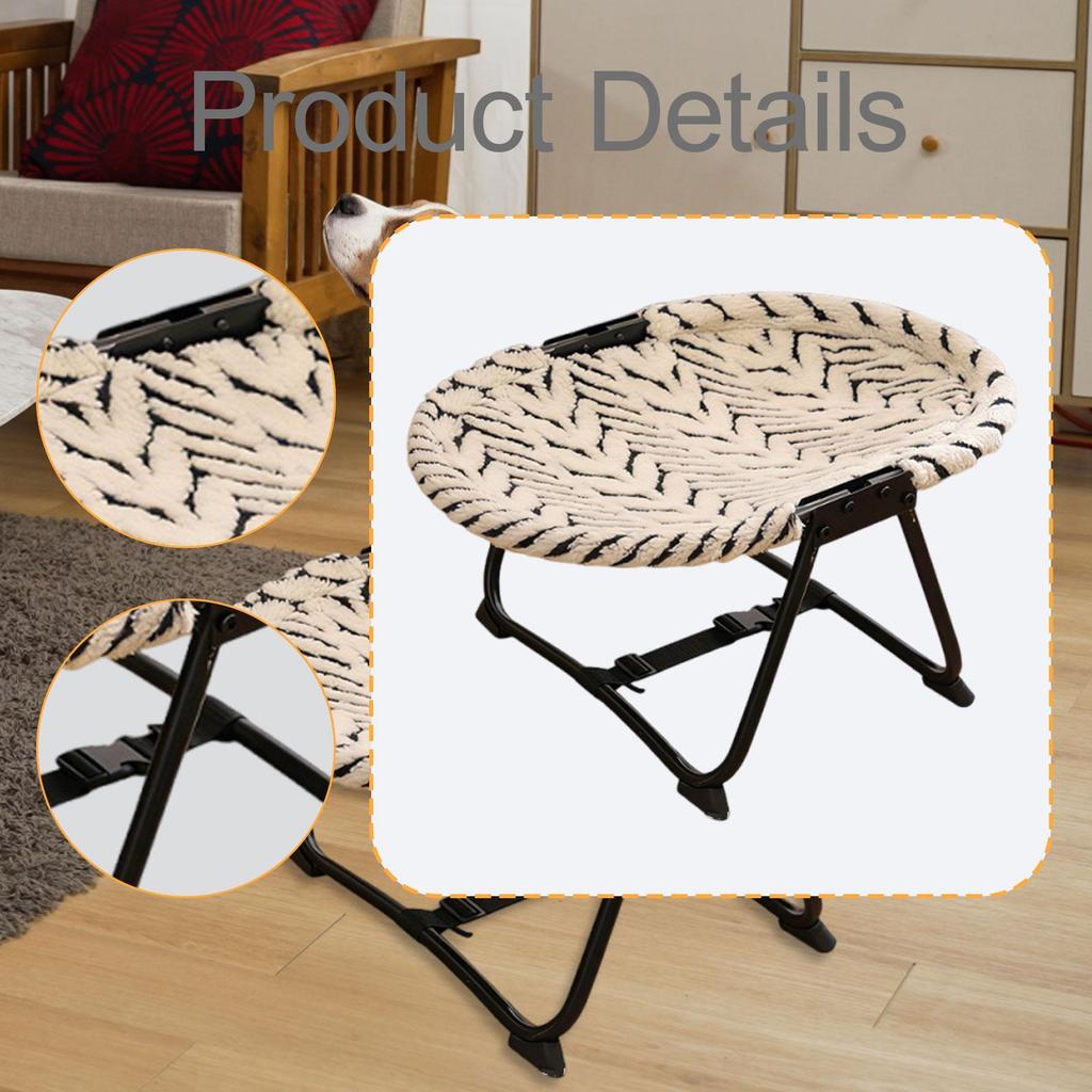 Dog Cot Elevated Iron Frame Travel Portable Pet Furniture Bed for Cats and Small Dogs