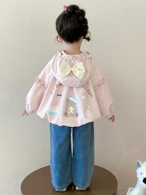 2025 Spring-Autumn Fashionable Girls' Jacket - Stylish and Adorable