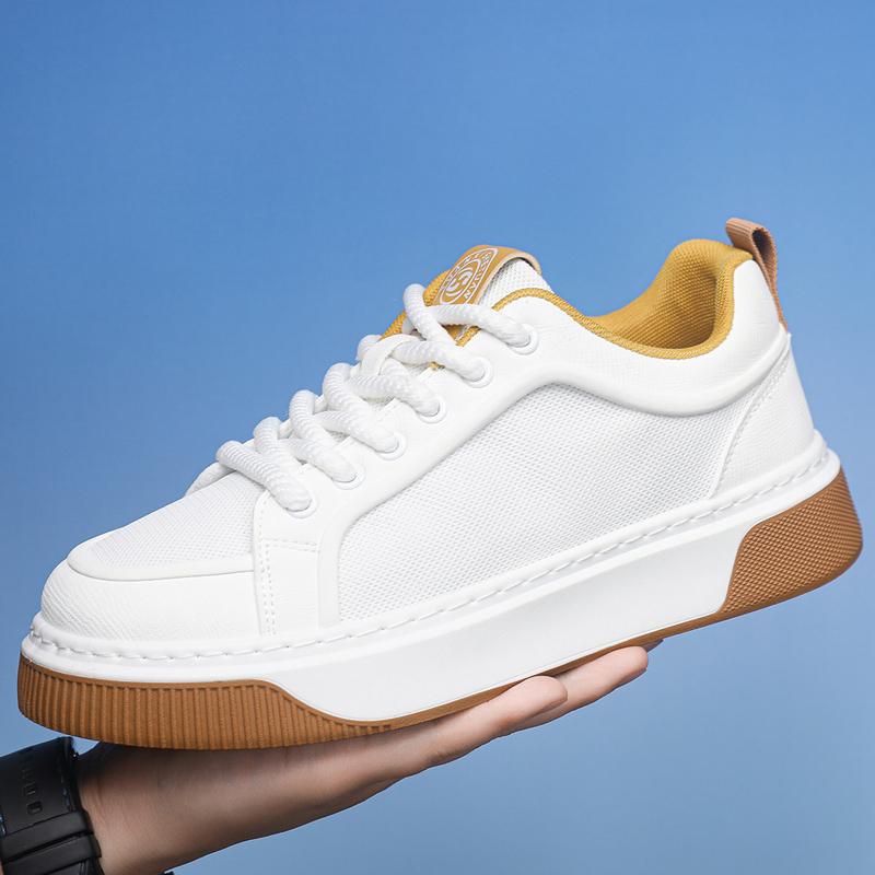 

Мужская мода, повседневная низкая обувь для скейтбординга, удобные кроссовки для мальчиков, студенты, трендовая мягкая подошва, классическая дышащая нескользящая спортивная обувь 44 белый/коричневый