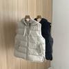 Vest women's winter fashion lightweight knitted splicing thermal vest hooded vest
