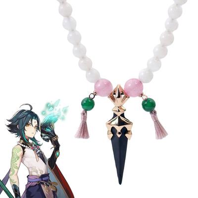 Gra Genshin Impact Xiao Cosplay Naszyjnik Unisex Devil Pestle Vigilant Yaksha Wisiorek Koraliki Łańcuch Choker Biżuteria Akcesoria