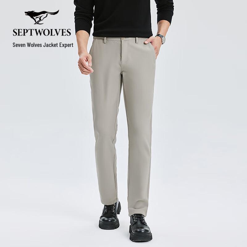 SEPTWOLVES Men's Brushed Stretch Wrinkle-Resistant Casual Pants