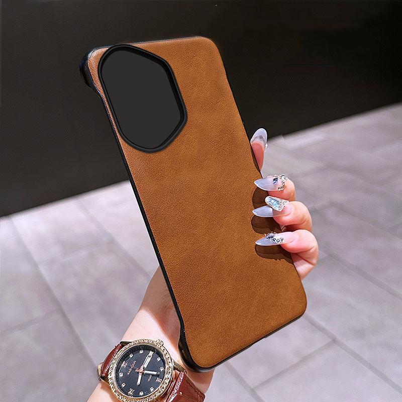 For Honor 300 Ultra Case Slim Frameless PU Leather Hard PC Protective Case For Honor 300 Pro Borderless Back Cover Honor300 Honor 300 Ultra коричневый