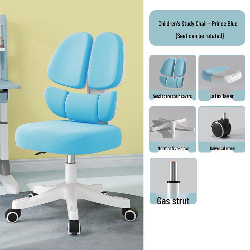 Adjustable Children's Writing Chair with Lumbar Support and Footrest for Proper Posture