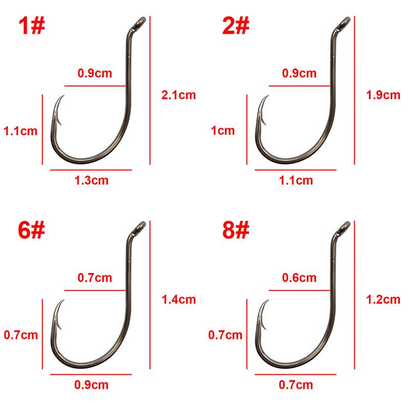 200pcs 8299 High Carbon Steel Fishing Hooks Black Offset Octopus Beak Bait Fishhook Size 1 2 6 8 2/0 3/0 4/0 5/0 6/0 7/0 8/0 9/0