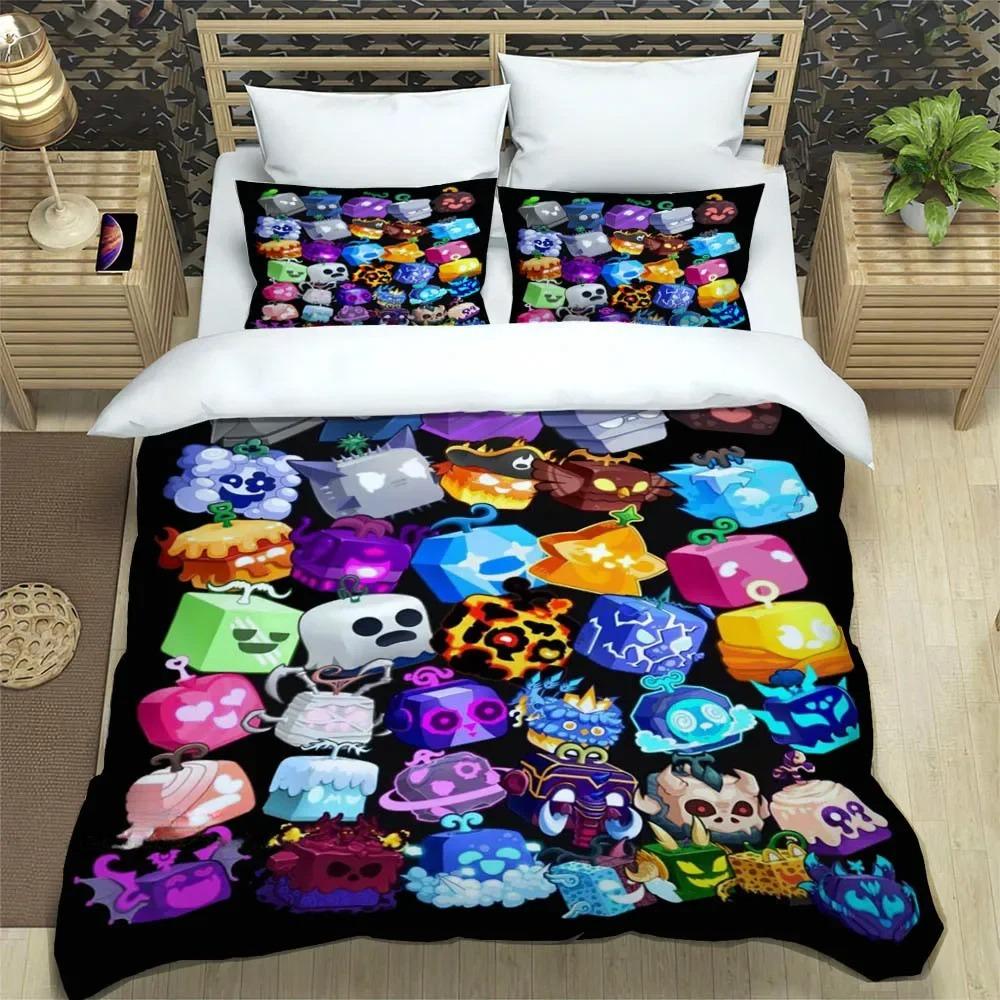 3D Game B-blox Fruits Bedding Sets Exquisite Bed Supplies Set Duvet Cover Bed Comforter Set Bedding Set Luxury Birthday Gift