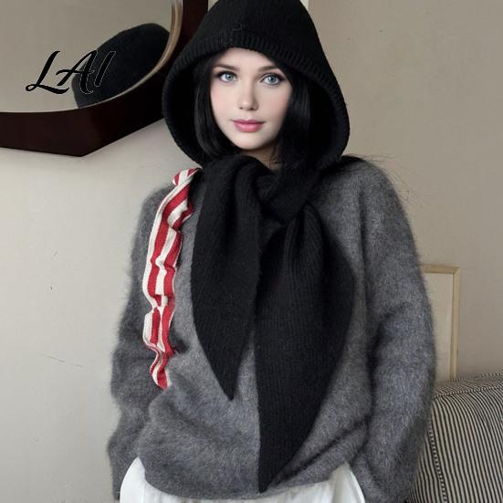 Cold Weather Hat Women Knit Hooded Scarf Hat Winter Pullover Balaclava Hood Hood Warm Ear Protection Skull Cap for Soft