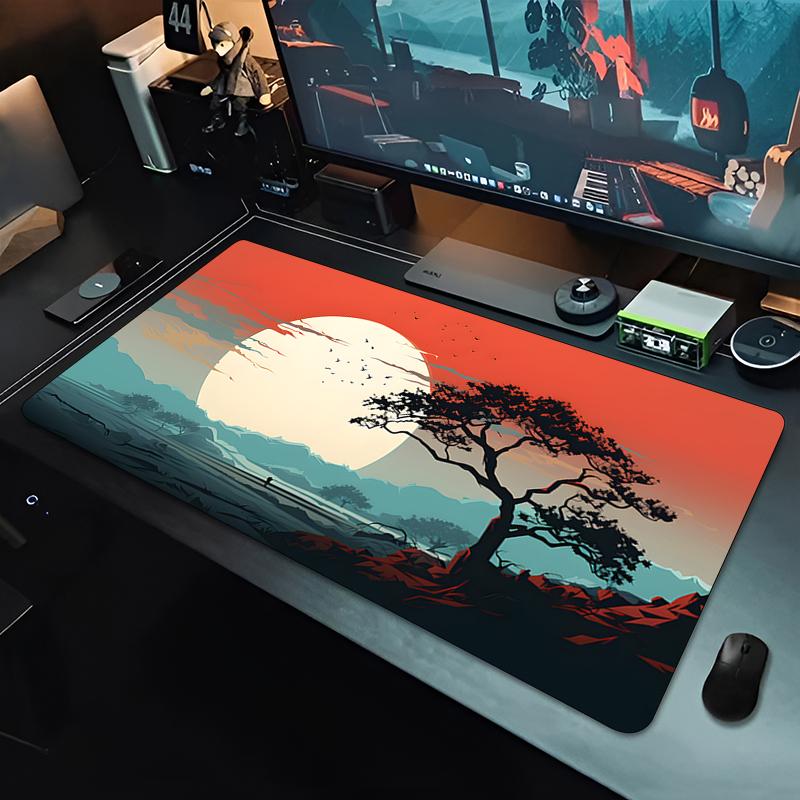 Sunset Scenery Pc Keyboard Desk Mat Large Office Accessories Laptop Mouse Pad Gamer Gaming Anime Mousepad Natural Rubber Carpet