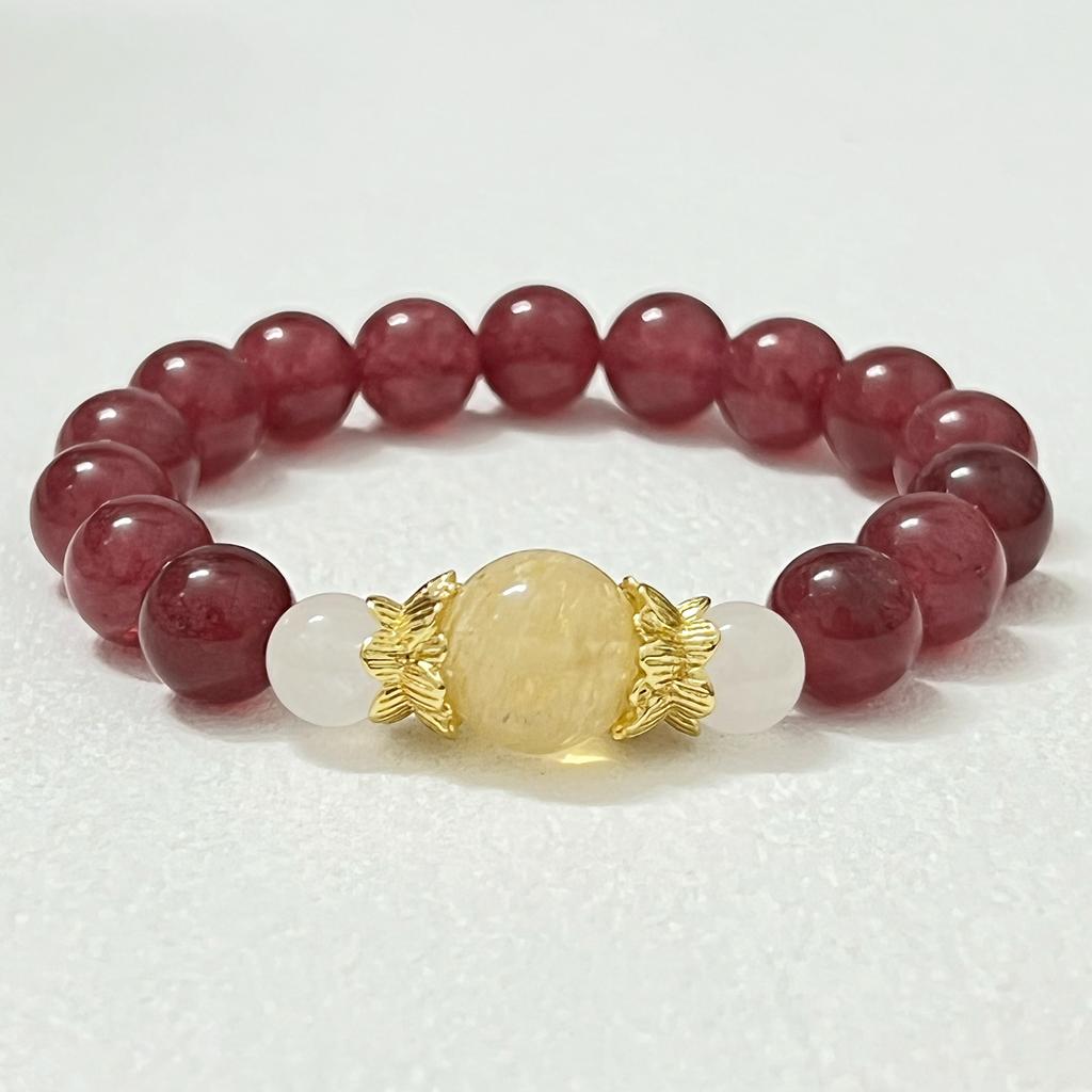 10mm Round Beaded Bracelet for Women Handmade Natural Stone Stretch Bangle DIY Jewelry Gifts