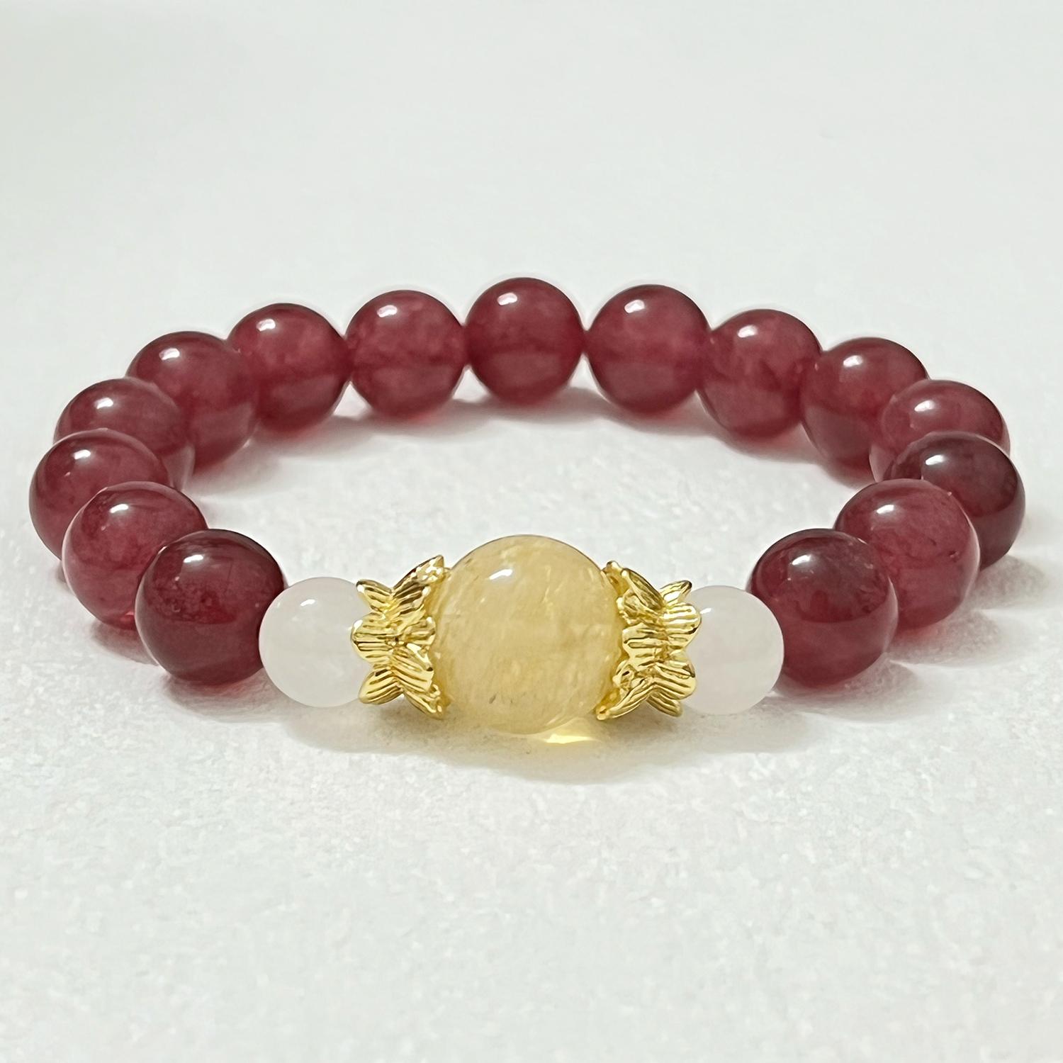 10-миллиметровый круглый браслет с бусинами для женщин, ручная работа, натуральный камень, эластичный браслет-манжета, DIY украшения, подарки Length 16cm красный