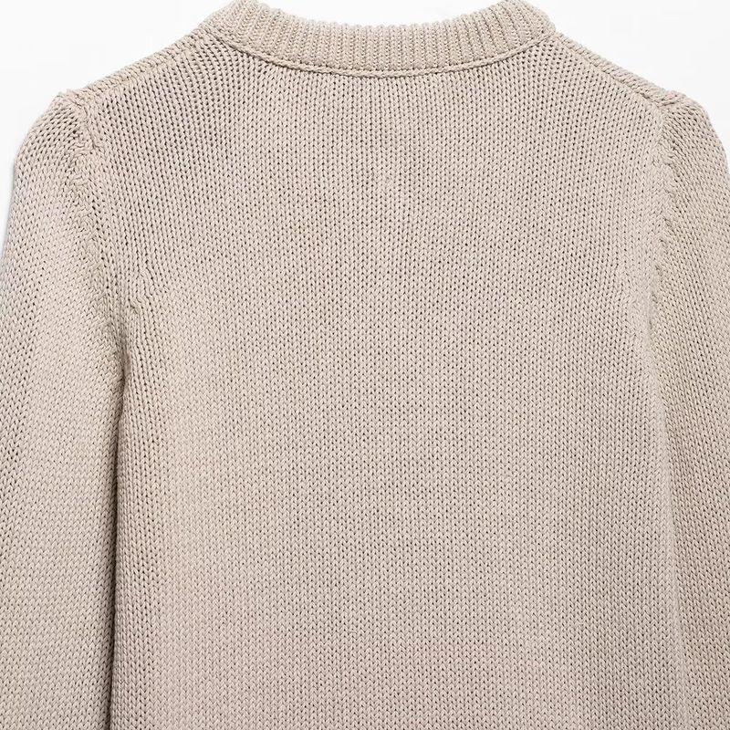 Kaslead New Women clothes Western Style Fashion Simple Diamond Pattern Knitted Outerwear 6427018