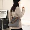 [LKIYUW] Canvas Tote Bag, Crossbody Bag, A4 Size, Large Capacity, Canvas Shoulder Bag, Solid Color, Unisex, Perfect for Commuting and School, Black