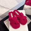 Mao Mao Slippers Women Wear Autumn and Winter 2025 New Super Fire Internet Celebrity Teddy Wool Flat Lamb Wool One-word Cotton Mop