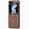 Skórzane etui ze wzorem liczi do Samsung Z Flip 6 4 3 2 1 z pierścieniem Etui na telefon do Galaxy Z Flip 3 4 Jednokolorowe Miękkie etui