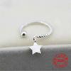 BF CLUB Silver Color Rings For Women Star Pendant Opening Wedding Rings Anillos Mujer Anel S-R237