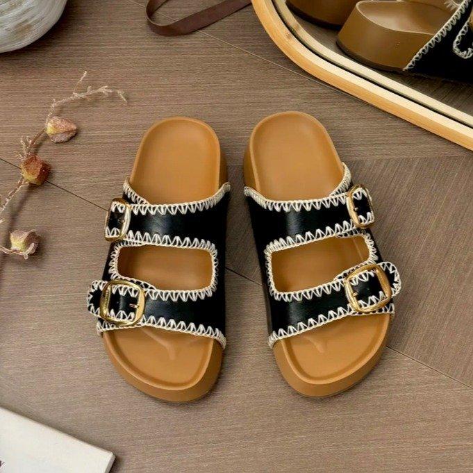 Fashion Women's Slippers 2025 New Summer Fashion Outdoor Beach Sandals Buckle Comfortable Non Slip Female Slippers Sandalias De Mujer