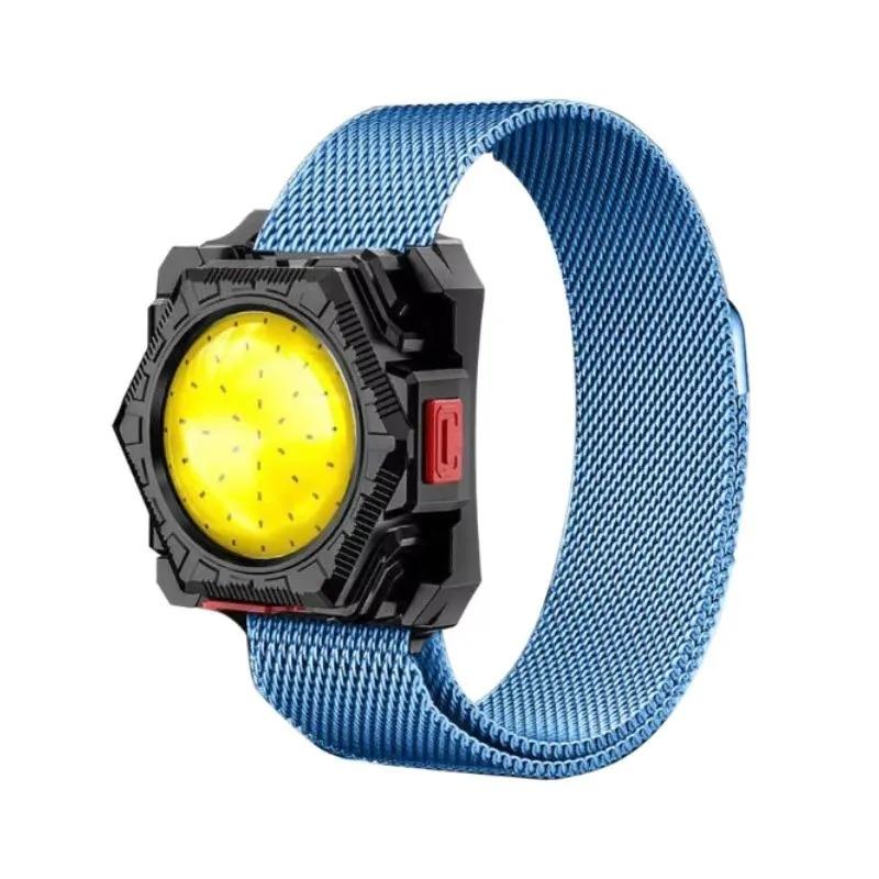 

Портативный COB налобный фонарь 3 в 1, фонарик, часы, светодиодная фара, перезаряжаемая Type-C, для работы на открытом воздухе, аварийный свет, красные сигнальные огни 1000mAh 1pc