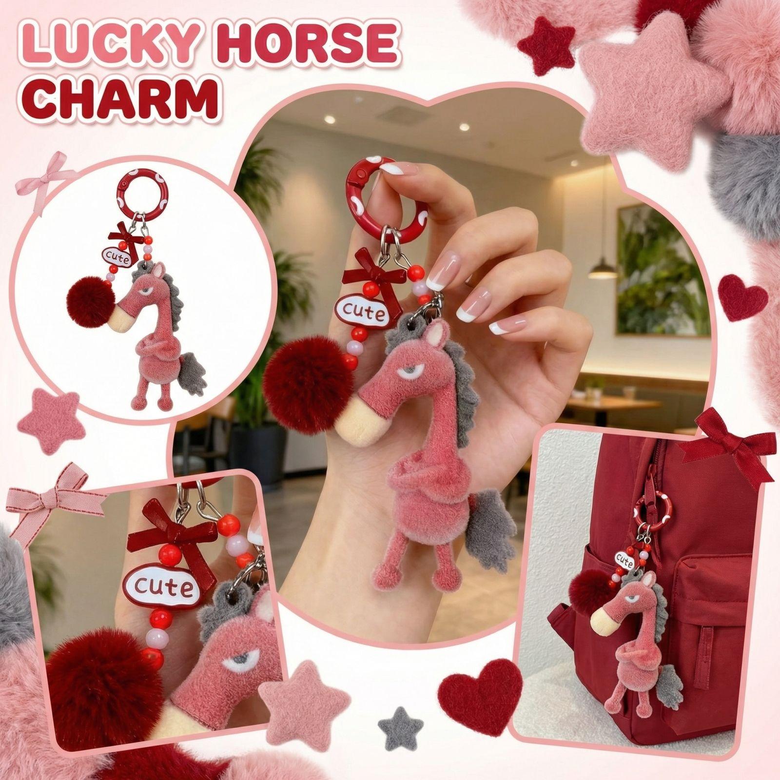 

Horse Mascot Pendant, Girls Backpack Ornament One Size красный