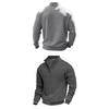 Men Heavyweight Loose Stand Collar Half Zip Casual Pullover Sweatshirt