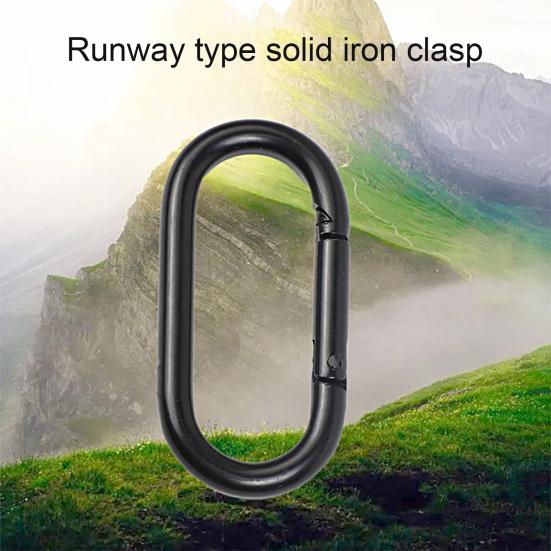 Carabiner Hook Strong Load-bearing High Strength Tight Fit Galvanized Iron Connecting Ring Rebound