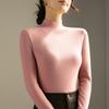 Semi-turtleneck Silk Thermal Underwear Women's Top Fleece Thickened Inner Wool Bottoming Shirt Warm Fleece Heating Autumn Clothes Winter